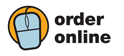 Image of computer mouse with the words order online.