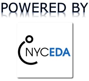 Image of the powered by nyceda logo black, blue on white.