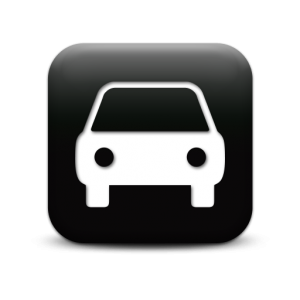 Image of car icon white on black.